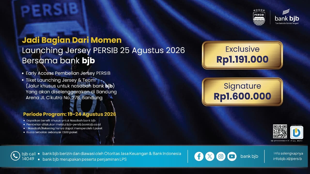 bank bjb Buka Early Access Jersey PERSIB 2026/2027, Hadirkan Akses Eksklusif bagi Nasabah