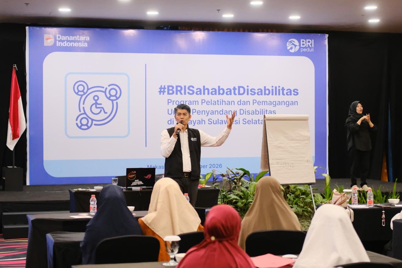 Memasuki tahun kelima pelaksanaannya, Program BRI Sahabat Disabilitas 2026 kembali digelar di Kota Makassar, Provinsi Sulawesi Selatan dengan diikuti oleh 90 peserta. Memasuki tahun kelima pelaksanaannya, Program BRI Sahabat Disabilitas 2026 kembali digelar di Kota Makassar, Provinsi Sulawesi Selatan dengan diikuti oleh 90 peserta.